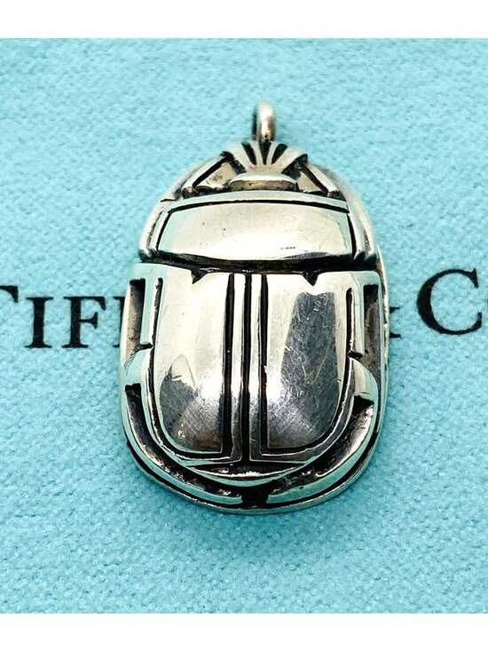 Tiffany & Co Jewelry - Tiffany & Co Scarab Hieroglyphics Sterling Silver 925 Pendant Charm